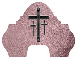 DARAY-L-517-BK-SH-OR Black 3 Crosses Shimmer Orchid
